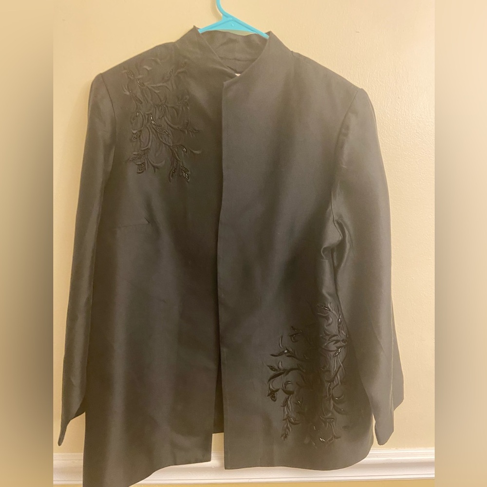 Black silk blazer/topper
